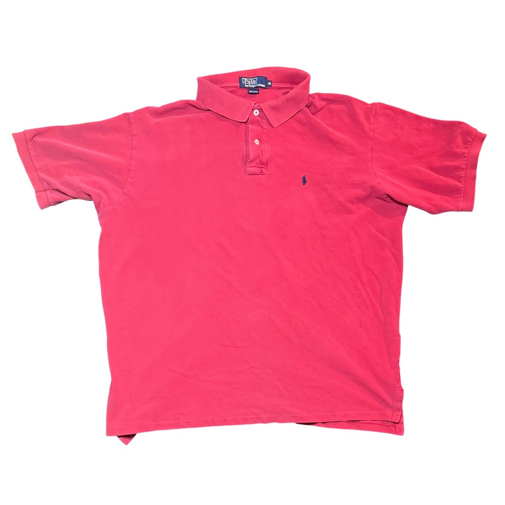 Polo Ralph Lauren Pique Polo Shirt Mens XXL Red Short Sleeve Pony Logo USA Made